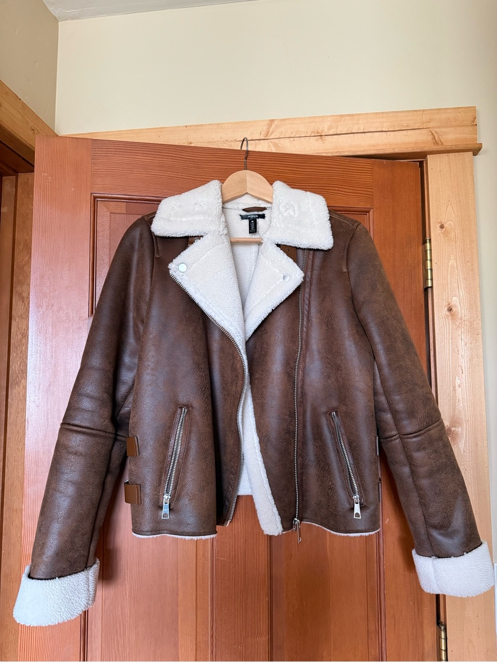 Aqua Brand Faux Sherpa-Lined Jacket